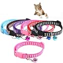 Cat Collars with Bell, Kitten and Small Dogs Soft Adjustable Collar Safe, Solid and Protection Breakaway for Cats and Puppies, Cute Kitty Neckband (Color May Vary).