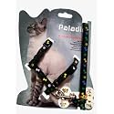 Cat Harness, Adjustable Harness Nylon Strap Collar with Leash, Cat Leash and Harness Set, for Cat and Small Pet Walking Small Cat and Pet Nylon Fancy Pattern Harness Leash (Black Print)
