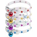 Cat Kitten Reflective Adjustable Collar Safety Buckle with Bells Cat Radium Adjustable Collar with Bell for Puppy/Kitten (Colour and Design May Vary),29 x 1.2 cm,multicolor