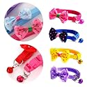 Dog Cat Pet Bowknot Cute Bow Tie Bell Adjustable Puppy Kitten Necktie Collar Cat Collar for Indoor &amp; Outdoor Color May Vary (Bow Tie Collar, Pack of 2)