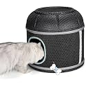 Foldable Cat Cube Cave, Cat House, Semi-Enclosed Pet Cat Bed Sleeping Tent House (Black)