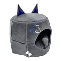 Foldable Cat Cube Cave, Cat House, Semi-Enclosed Pet Cat Bed Sleeping Tent House (Black)
