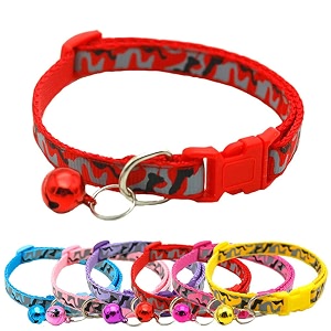 puppy cat collars soft nylon camo kitten pet cat puppy collar adjustable breakaway collars with bell super safety locking buckle soft nylon collars-color may vary