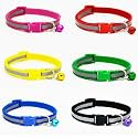 Reflective Cat Collar - for Indoor &amp; Outdoor Use | Solid &amp; Safe | Reflective Strip | Strong Breakaway Buckle | Bell Included | Adjustable &amp; Durable | for Cats (Colour May Vary)