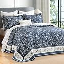 DDUOXIN Oversized King Bedspread 128x120-100% Cotton Reversible Quilt