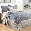 DDUOXIN Oversized King Bedspread 128x120-100% Cotton Reversible Quilt