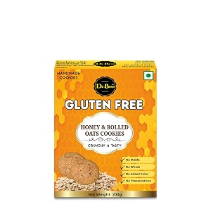 de best gluten free honey amp rolled oats cookies  no maida  no wheat  gluten free   no added color  premium handmade  crunchy amp tasty  healthy amp eggless cookies  200g