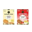 De Best Sugar Free Oats & Almonds And Strawberry Cookies | Sugar Free | No added Color | Premium Handmade Cookies | Tasty & Crunchy | Eggless cookies | Combo Pack | 400g