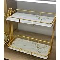 Buffet Server Organiser 3 Tier Cake Stand for Dining Table Cup Cake & Dessert Stand with 3 Shelves (Gold), Round, Stainless Steel