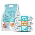 De-Chlorinated Pure Water Baby Wipes | Gentle Unscented Wipes for Sensitive Skin | 99.9% Pure Water Based | Alcohol-Free, Paraben-Free | Soft &amp; Thick (60 Count (Pack of 3))