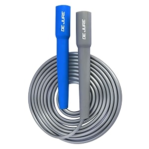 de jure fitness adjustable skipping rope  slim handle 275cm multiple colors grey-blue