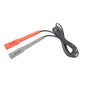 de jure fitness adjustable skipping rope  slim handle 275cm multiple colors grey-orange