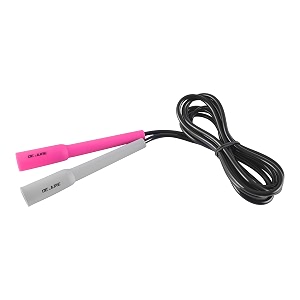 de jure fitness adjustable skipping rope  slim handle 275cm multiple colors pink-grey-black