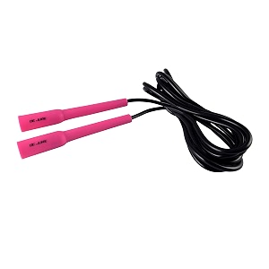 de jure fitness adjustable skipping rope  slim handle 275cm multiple colors black-pink