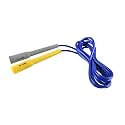 DE JURE FITNESS Adjustable Skipping Rope � Slim Handle, 275cm, Multiple Colors (Grey-Yellow-Blue)