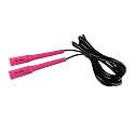DE JURE FITNESS Adjustable Skipping Rope � Slim Handle, 275cm, Multiple Colors (Black-Pink)