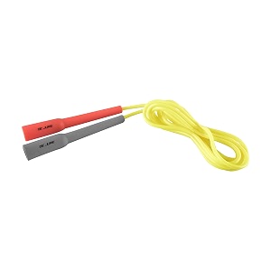 de jure fitness adjustable skipping rope  slim handle 275cm multiple colors orange-grey-yellow