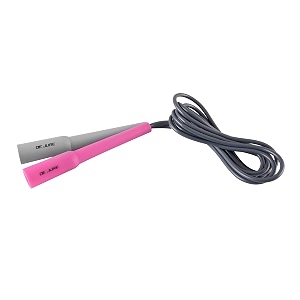 de jure fitness adjustable skipping rope  slim handle 275cm multiple colors pink-grey