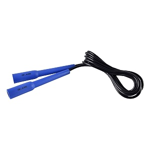 de jure fitness adjustable skipping rope  slim handle 275cm multiple colors blue-black