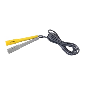 de jure fitness adjustable skipping rope  slim handle 275cm multiple colors yellow-grey