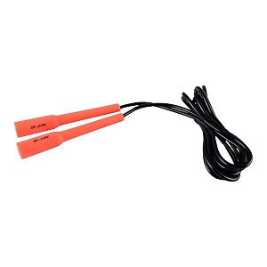 de jure fitness adjustable skipping rope  slim handle 275cm multiple colors black-orange
