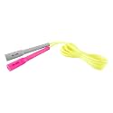 DE JURE FITNESS Adjustable Skipping Rope � Slim Handle, 275cm, Multiple Colors (Pink-Grey-Yellow)