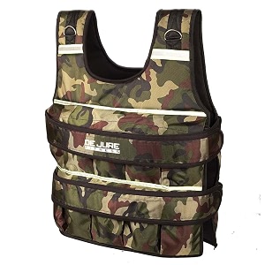 de jure fitness adjustable weighted vest jacket 15kg camouflage for men amp women  workout weight vest for cross-training cardio amp strength  removable sand weights