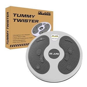 de jure fitness tummy twister amp abs trimmer  exercise roller amp waist shaper for men amp women  non-slip home workout equipment for weight loss amp core training grey
