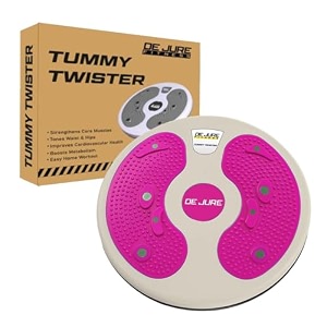 de jure fitness tummy twister amp abs trimmer  exercise roller amp waist shaper for men amp women  non-slip home workout equipment for weight loss amp core training pink