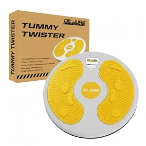 de jure fitness tummy twister amp abs trimmer  exercise roller amp waist shaper for men amp women  non-slip home workout equipment for weight loss amp core training yellow