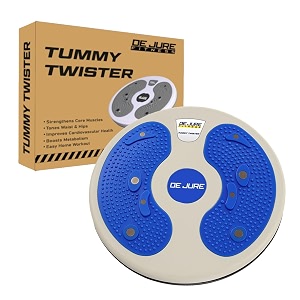 de jure fitness tummy twister amp abs trimmer  exercise roller amp waist shaper for men amp women  non-slip home workout equipment for weight loss amp core training blue