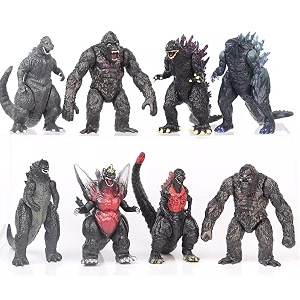 de-lite action figures soft touch vinyl plastic collectible model toys monster amp kong 8 pieces set multicolour 5-7cm