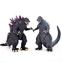 De-Lite™ Action Figures Soft Touch Vinyl Plastic Collectible Model Toys… (MillenniumGodzilla &amp; HeiseiGodzilla, 2 Pieces Pack, Mini Small Size - 7cm)