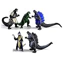 De-Lite™ Action Figures Soft Touch Vinyl Plastic Collectible Model Toys… (Godzilla5 Pieces Set, Version A, Multicolour, 3-7cm)