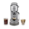De'Longhi Dedica Duo Compact Espresso Machine - Cold Brew Coffee Maker with Milk Frother Wand- for Espresso, Hot & Iced Coffee, Cappuccinos, Lattes & Home Barista Brewing, Stainless Steel Finish