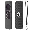 Protective Full Wrap Silicone Case Compatible with New Siri Apple TV 4k 2nd Generation Remote Skin-Friendly Shock Proof Anti-Slip Washable Protective Cover Sleeve (C-Dark Grey)
