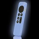 Protective Full Wrap Silicone Case Compatible with New Siri Apple TV 4k 2nd Generation Remote Skin-Friendly Shock Proof Anti-Slip Washable Protective Cover Sleeve (C-Glow in Dark Blue)