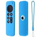 Protective Full Wrap Silicone Case Compatible with New Siri Apple TV 4k 2nd Generation Remote Skin-Friendly Shock Proof Anti-Slip Washable Protective Cover Sleeve (C-Sky Blue)