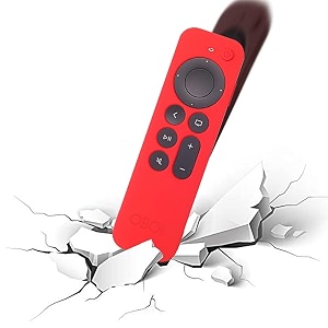 protective silicone case compatible with new siri apple tv 4k 2nd generation remote skin-friendly shock proof anti-slip washable protective cover sleeve black