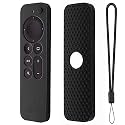 Dealfreez Protective Silicone Case Compatible with New Siri Apple TV 4k 2nd Generation Remote Skin-Friendly Shock Proof Anti-Slip Washable Protective Cover Sleeve (Black)