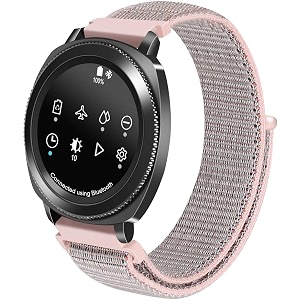 sikai nylon sport loop band 22mm universal replacement strap compatible with amazfit pacestratossamsung gear s3 classicfrontier with hook and loop fastener closure pink sand