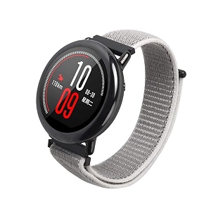 sikai nylon sport loop band 22mm universal replacement strap compatible with amazfit pacestratossamsung gear s3 classicfrontier with hook and loop fastener closure seashell