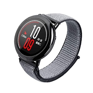 sikai nylon sport loop band 22mm universal replacement strap compatible with amazfit pacestratossamsung gear s3 classicfrontier with hook and loop fastener closure electric pink