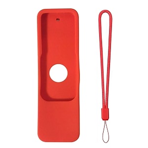 silicone tv remote cover for apple tv 4k  4th gen siri remote protective case sleeve red remote not included
