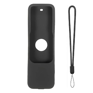 silicone tv remote cover compatible with apple tv 4k  4th gen siri remote protective case black remote not included