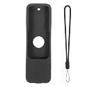 Silicone Tv Remote Cover Compatible with Apple TV 4K / 4th Gen Siri Remote Protective Case (Black) [Remote NOT Included]