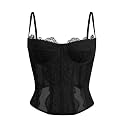 Dealmore Corset Tops for Women Going Out Fall Fashion Crop Sexy Lace Outfit