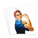 dealzEpic - Die Cut Rosie The Riveter We Can Do It Sticker - Self Adhesive Peel and Stick Vinyl Decal - 3.94 x 3.35 inches | Pack of 4 Pcs