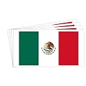 dealzEpic - Mexico Flag - Self Adhesive Peel and Stick Vinyl Decal/Car Bumper Sticker - 3.94 x 2.13 inches | Pack of 4 Pcs
