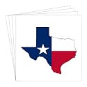 dealzEpic - Texas State Fag in The Shape of Texas Map Sticker - Self Adhesive Peel and Stick Die-Cut Vinyl Decal - 3.94 x 3.39 inches | Pack of 4 Pcs